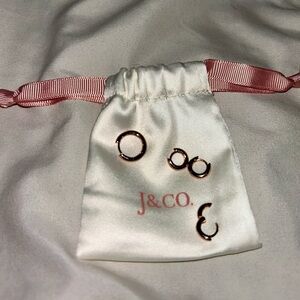 J&Co Rose Gold Hoop Earrings Set